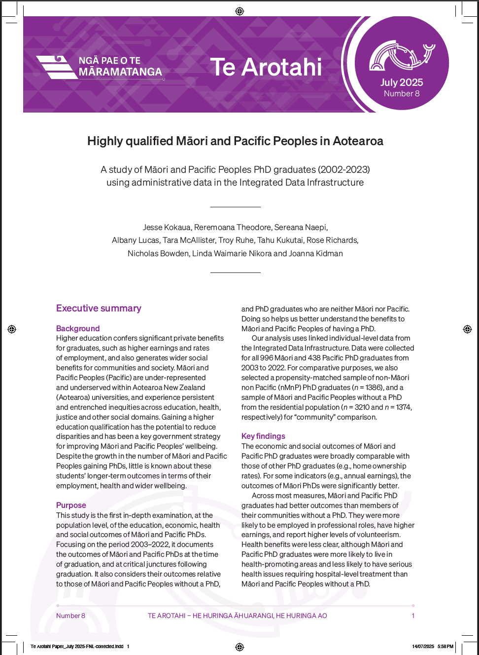 Te Arotahi Paper July 2025